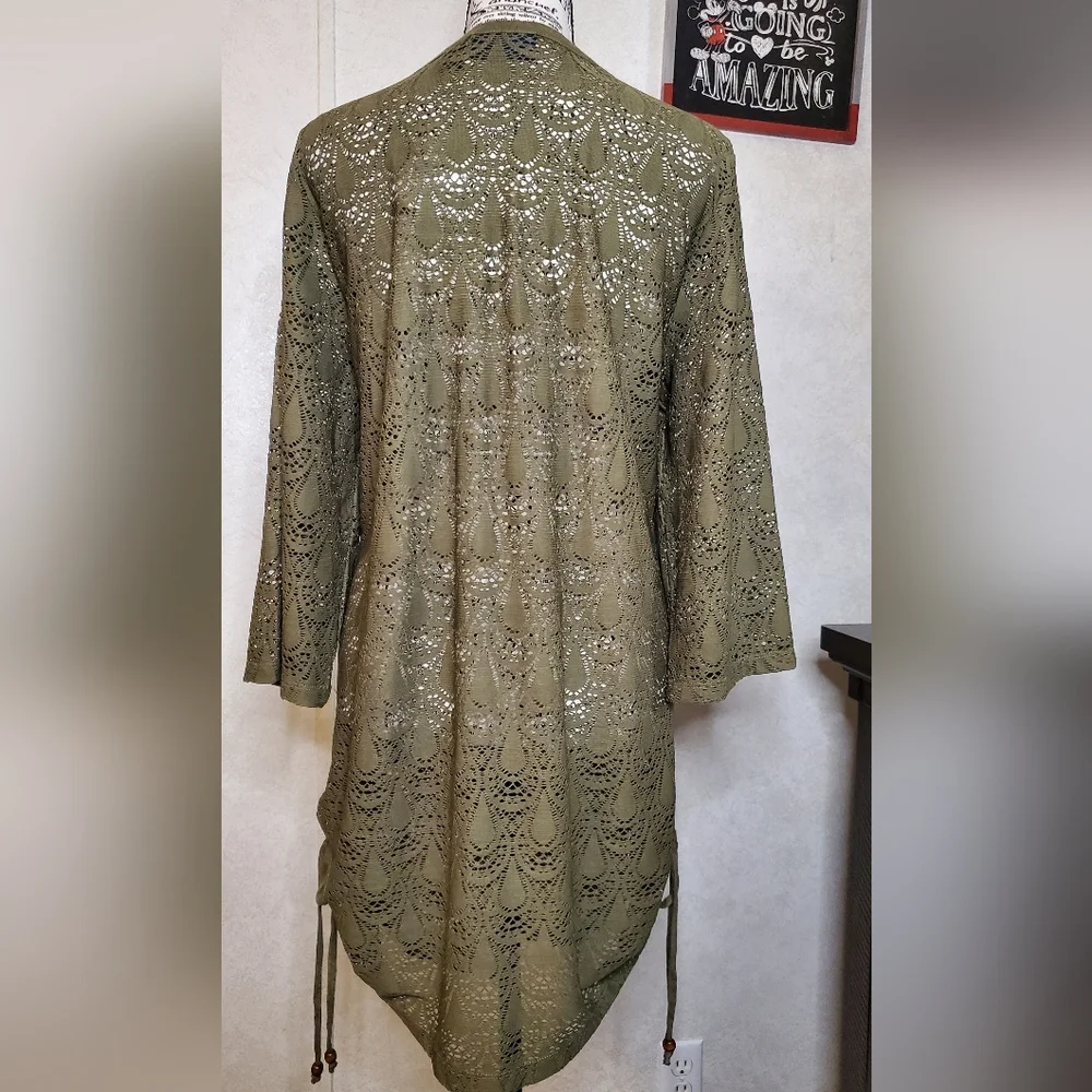 NWOT D&Co. Beach Olive Lace Swim Cover Up Size:M